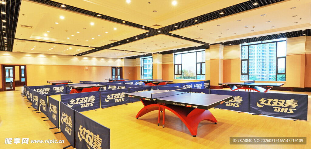 室内乒乓球场地设施展示