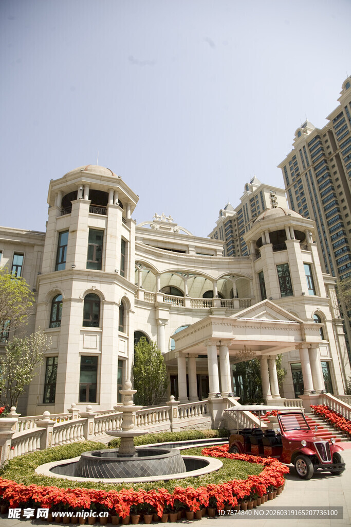 豪华欧式别墅外观景观