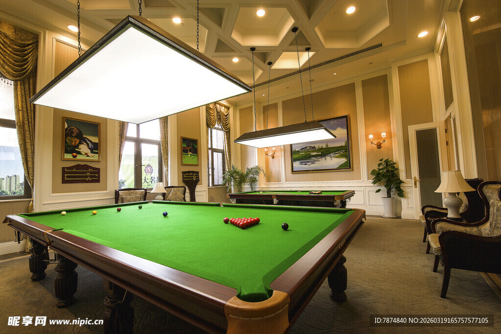 豪华室内台球场景