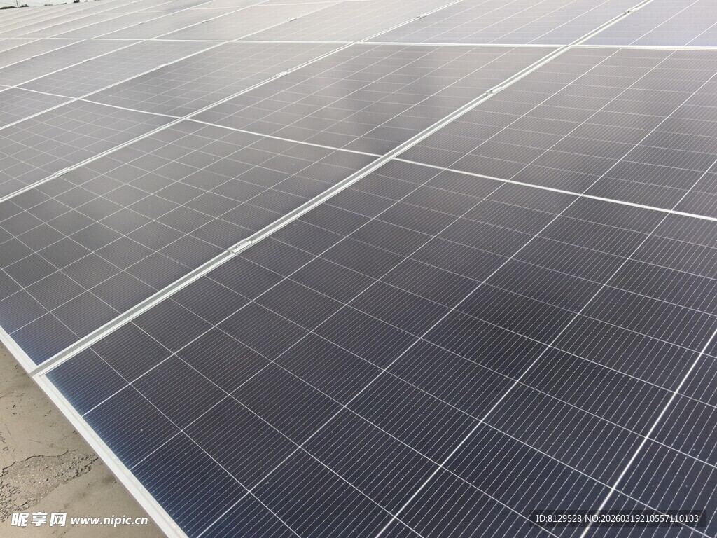 太阳能光伏板特写