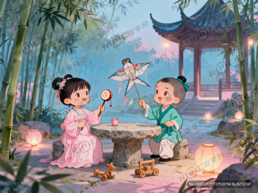 软萌古风童趣插画