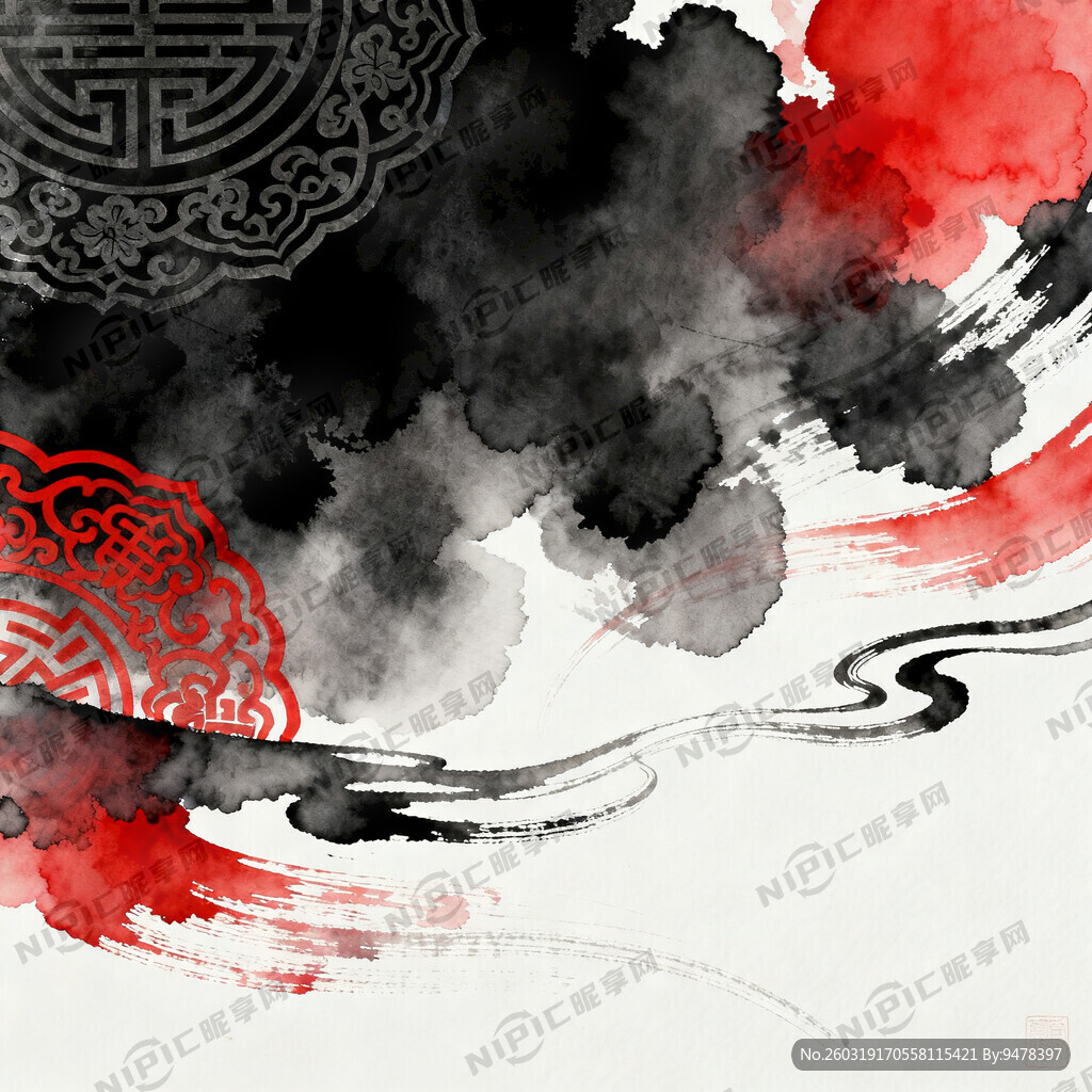 新中式风格   黑色 红色