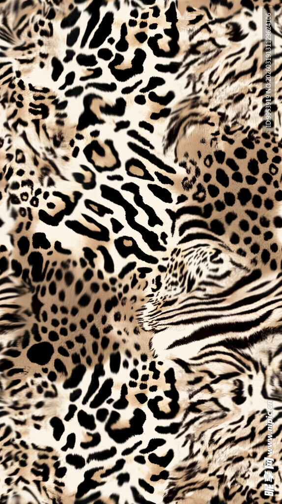 豹纹斑马纹混合图案