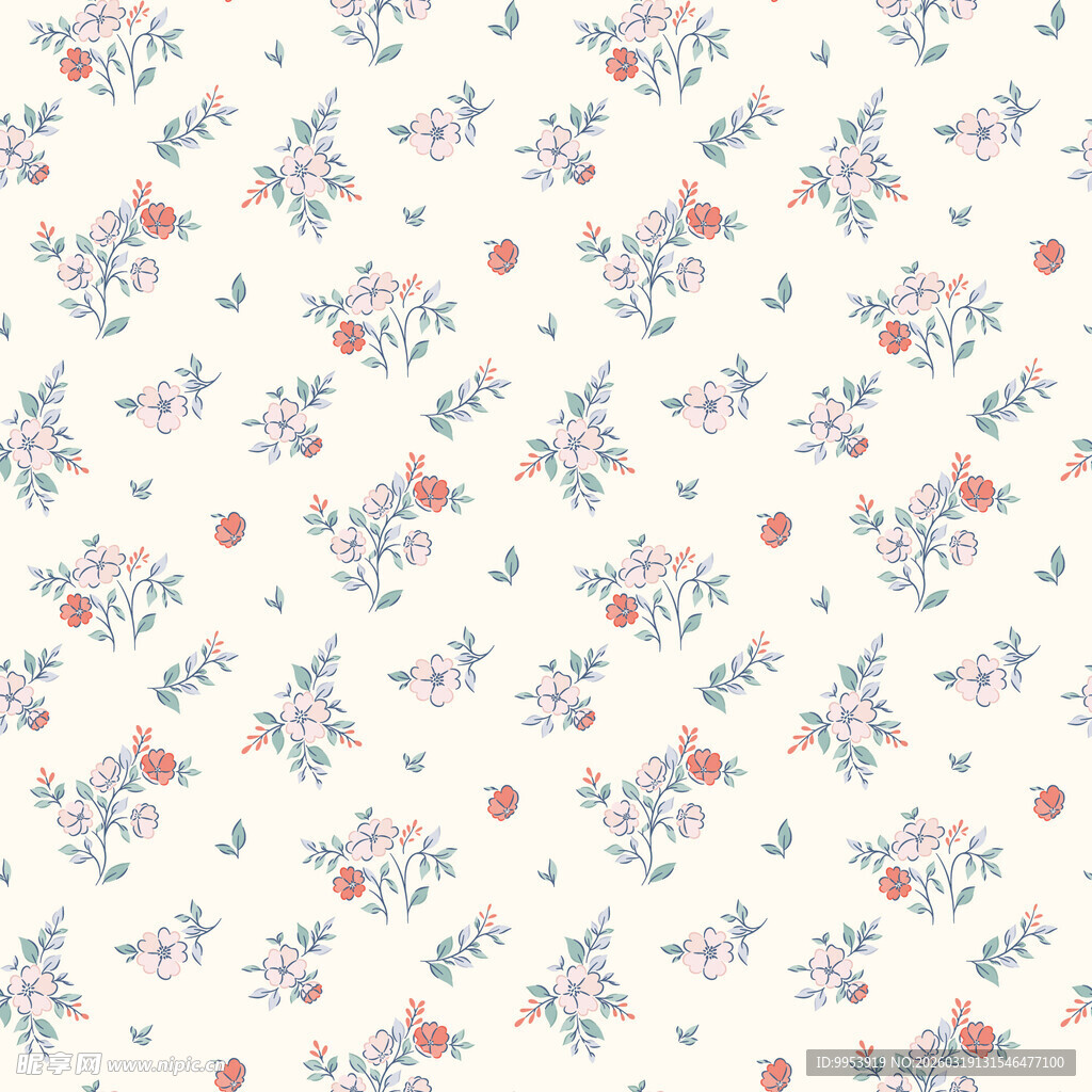 清新花卉图案背景图