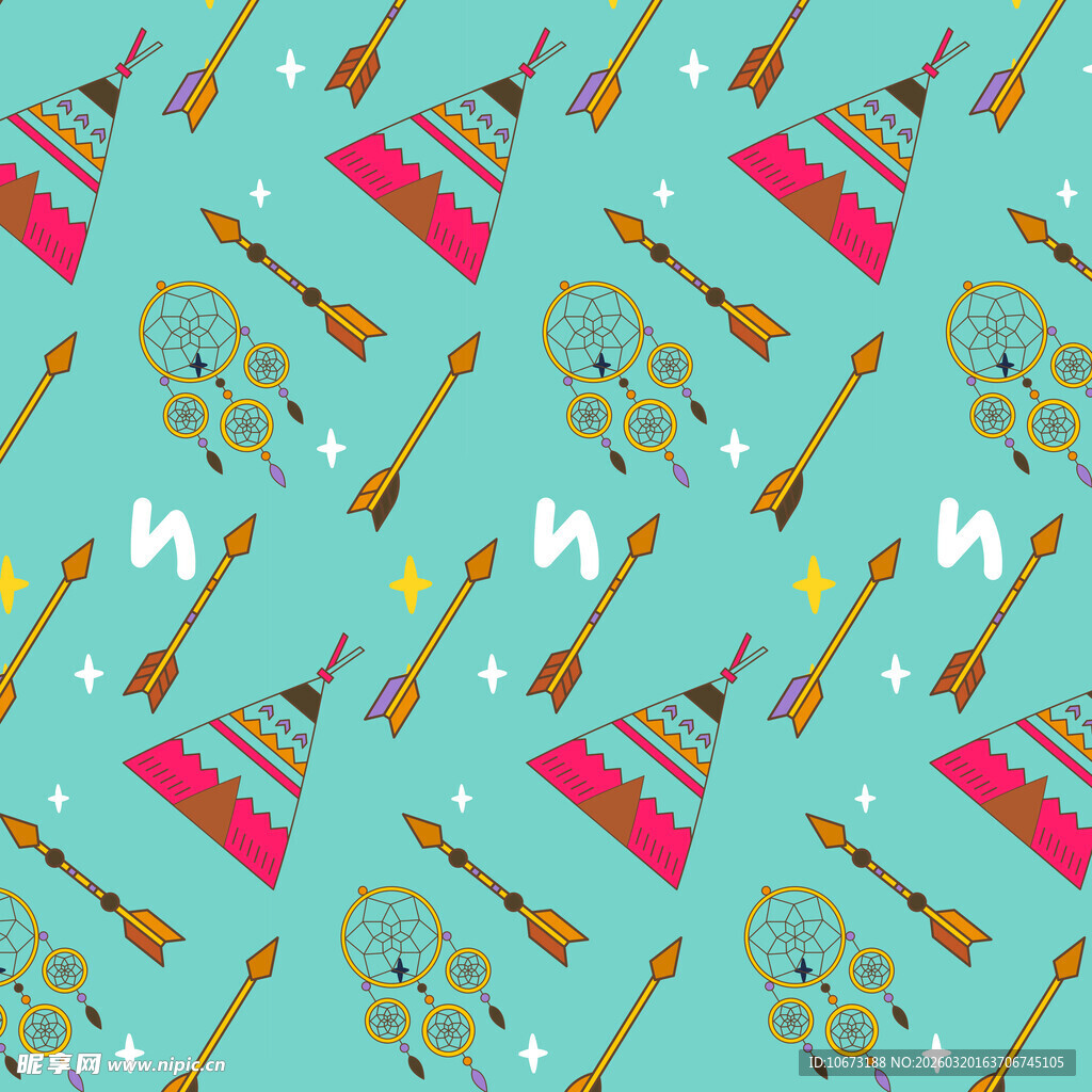 波西米亚元素图案背景