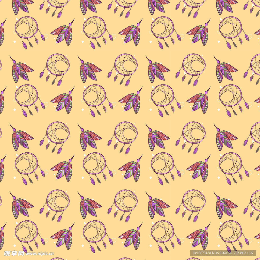 波西米亚元素图案背景