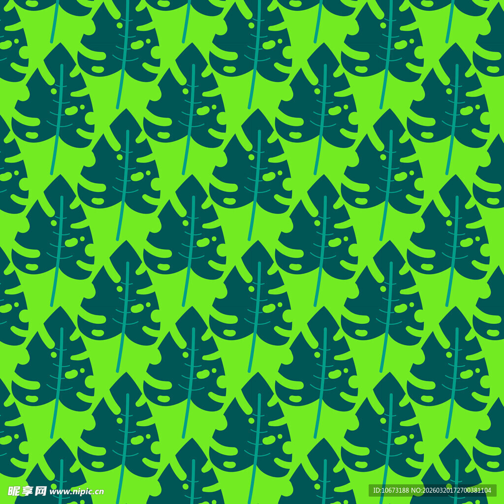 龟背竹叶图案背景