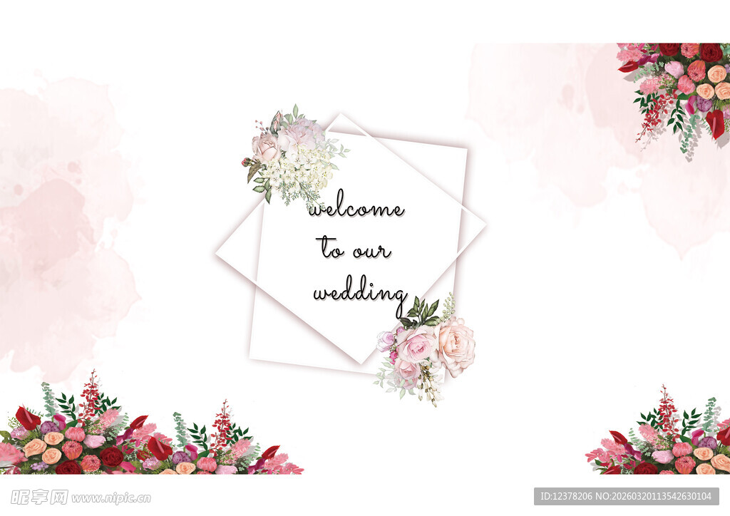 浪漫花卉婚礼装饰背景