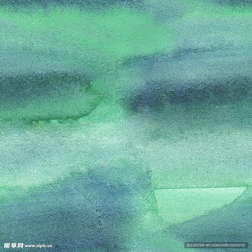 梦幻蓝绿渐变水彩背景图