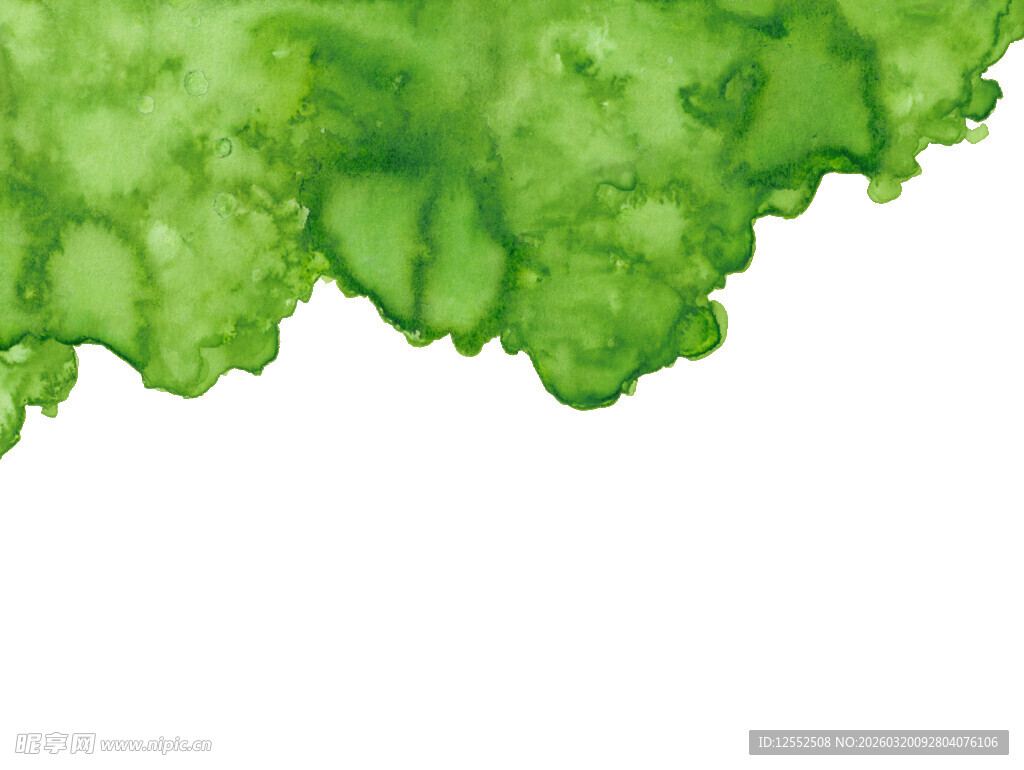 绿色水彩墨渍纹理背景
