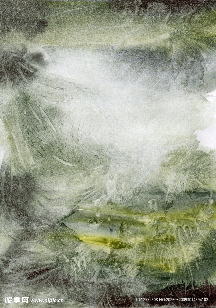 抽象朦胧的绿色调艺术画作