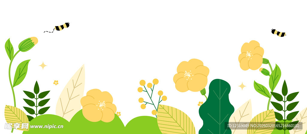 春日花草间的清新景象