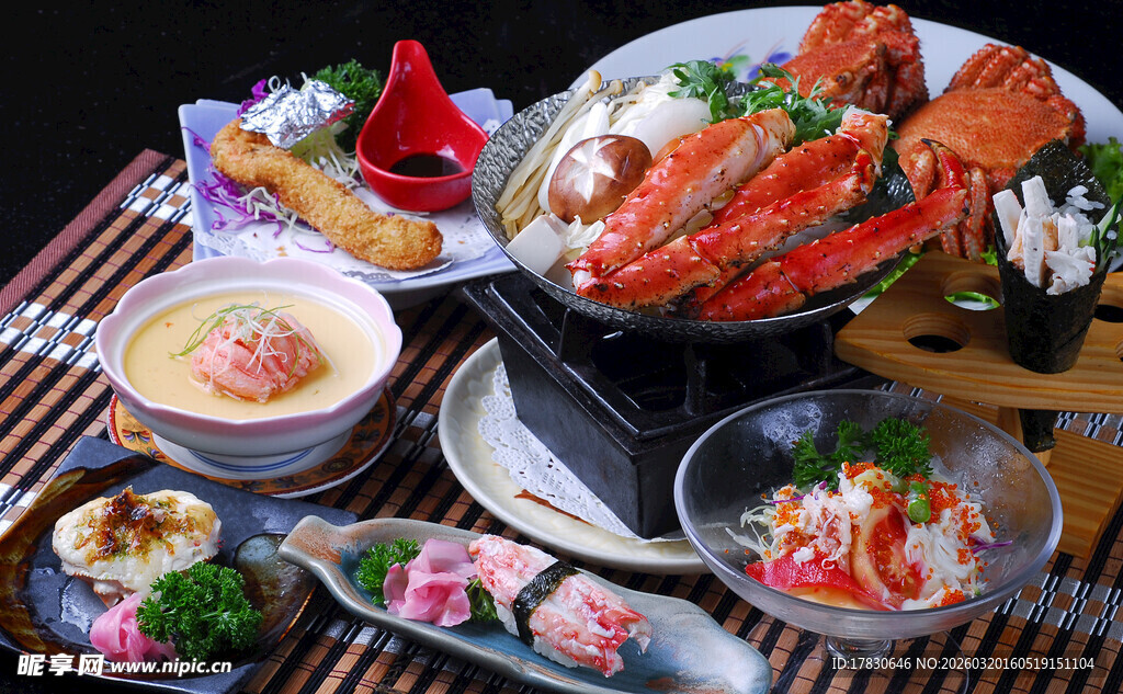 丰盛海鲜美食拼盘