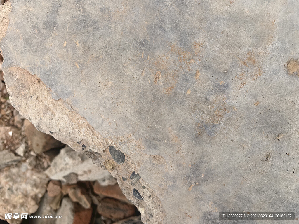 破损墙面纹理特写
