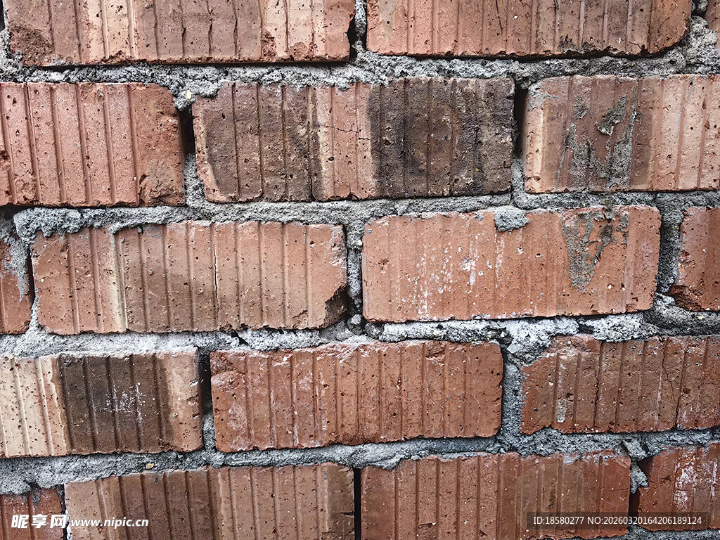 红砖墙面纹理特写