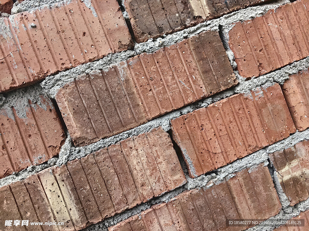 红砖墙面纹理特写
