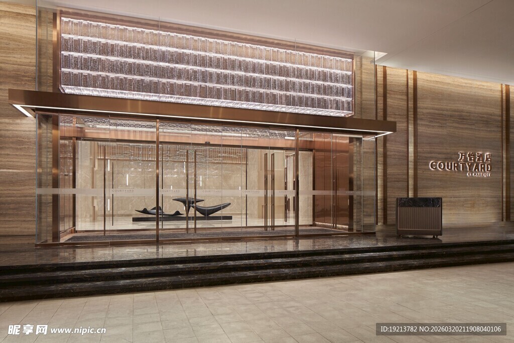 豪华大气的酒店大堂入口