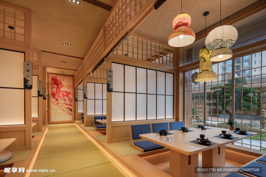 日式风格茶室室内场景