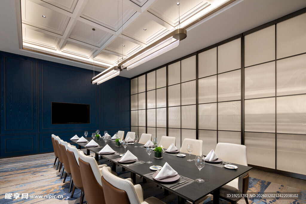 现代风格会议室布置场景