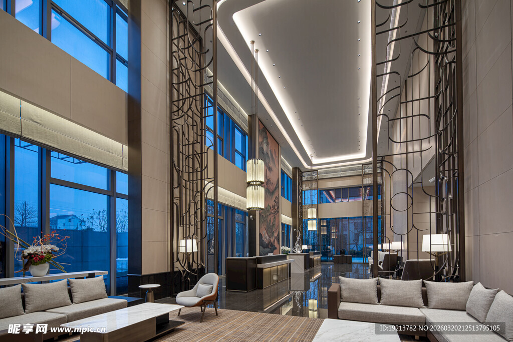 现代豪华酒店大堂空间