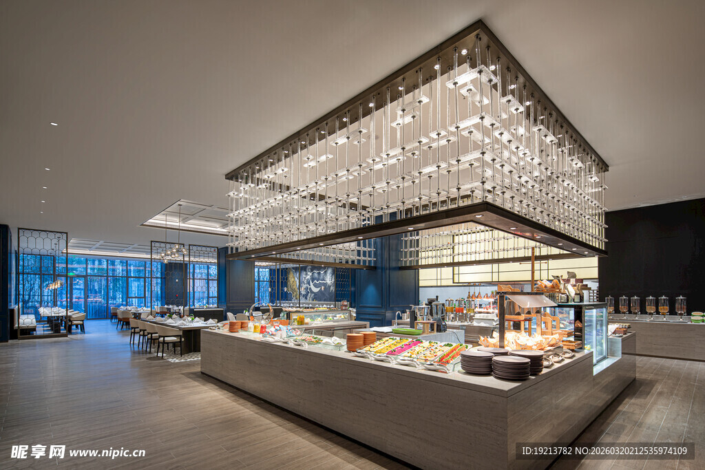 豪华酒店自助餐厅内景