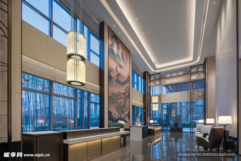 现代大气的大厅室内场景