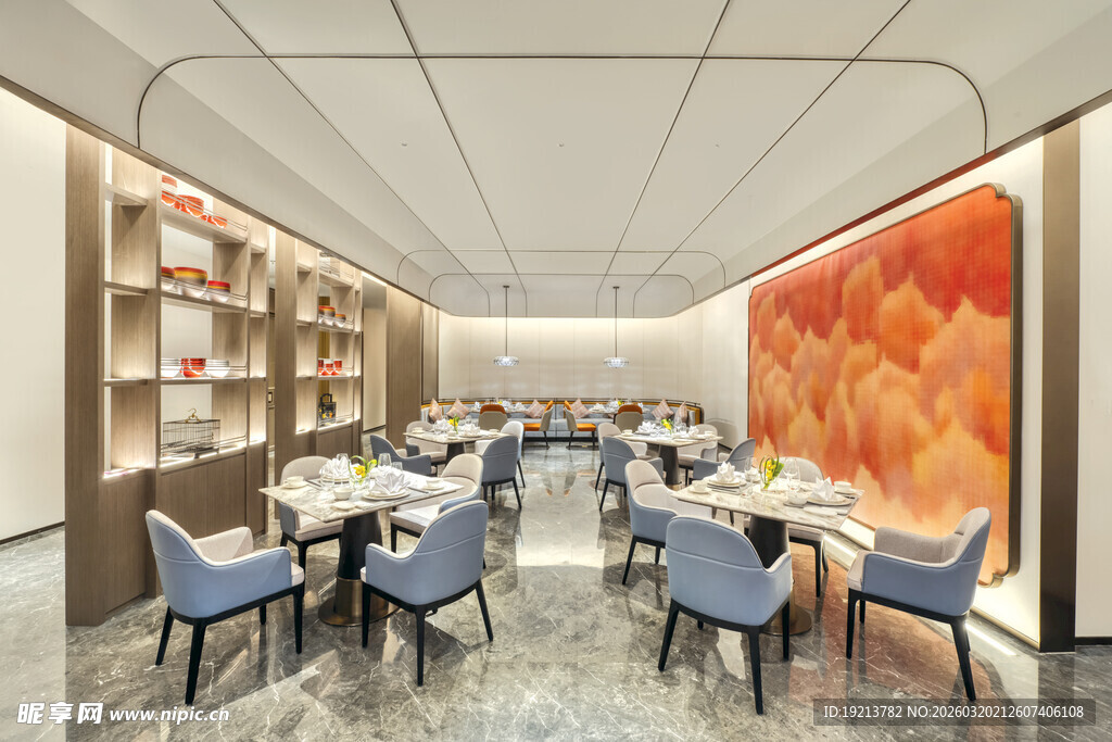 现代餐厅优雅用餐空间