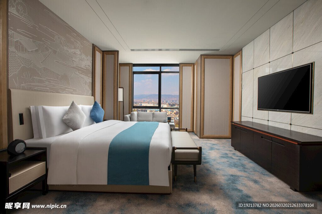 现代风格豪华双床酒店客房