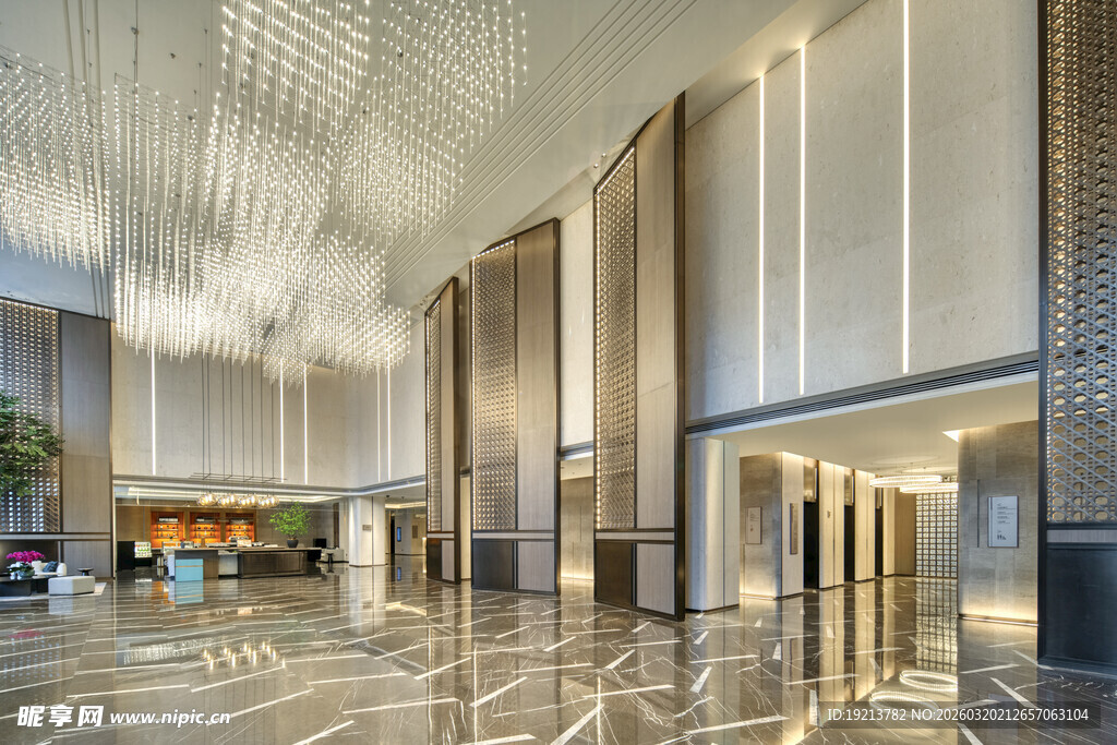 现代豪华酒店大堂空间
