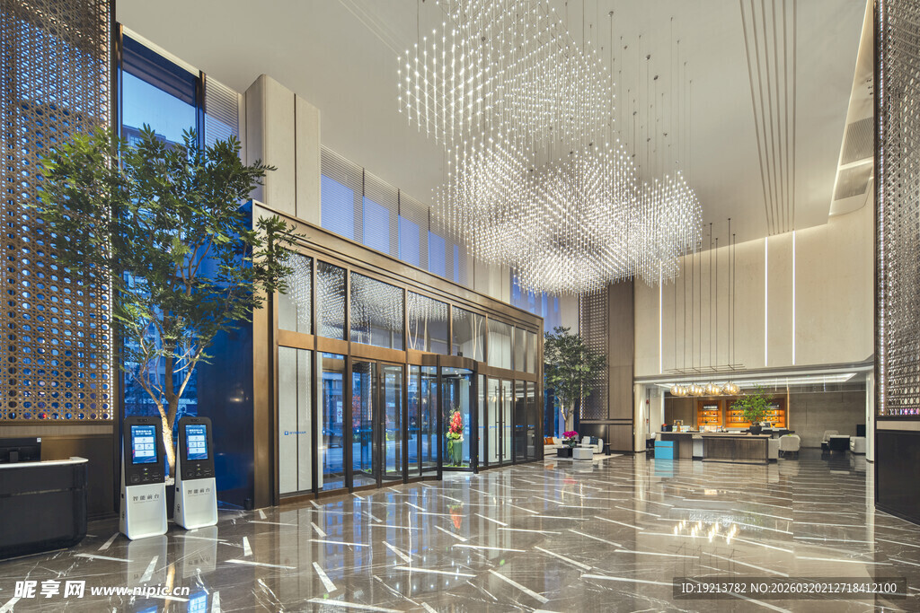 现代高端商业大厅内部景观