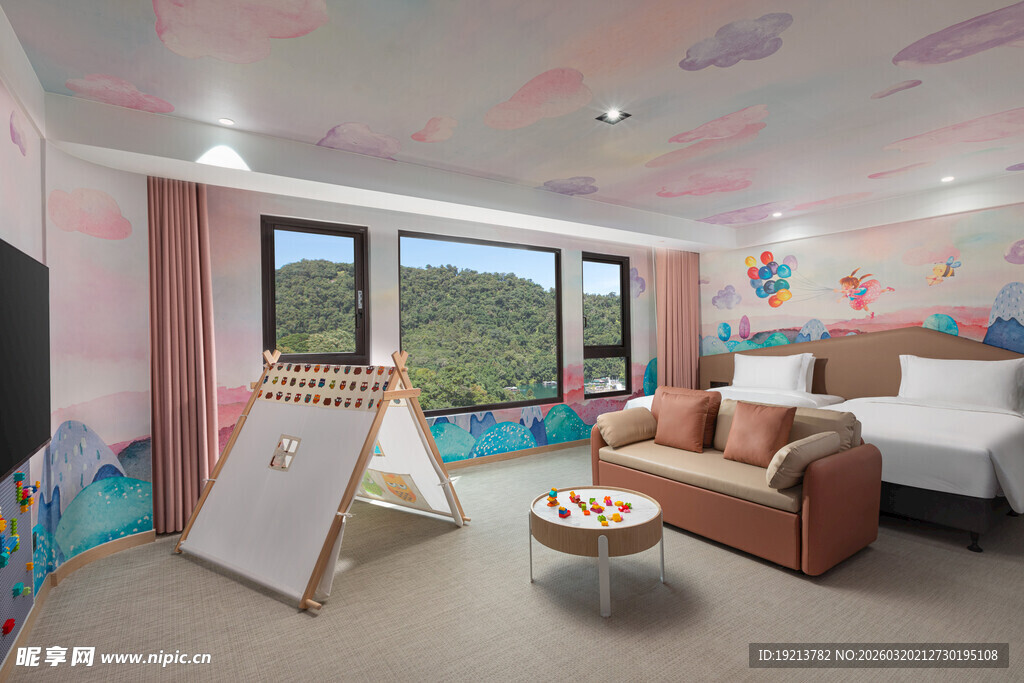 梦幻童趣风主题卧室空间