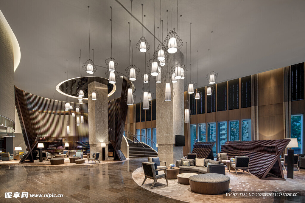 现代豪华大堂室内设计场景