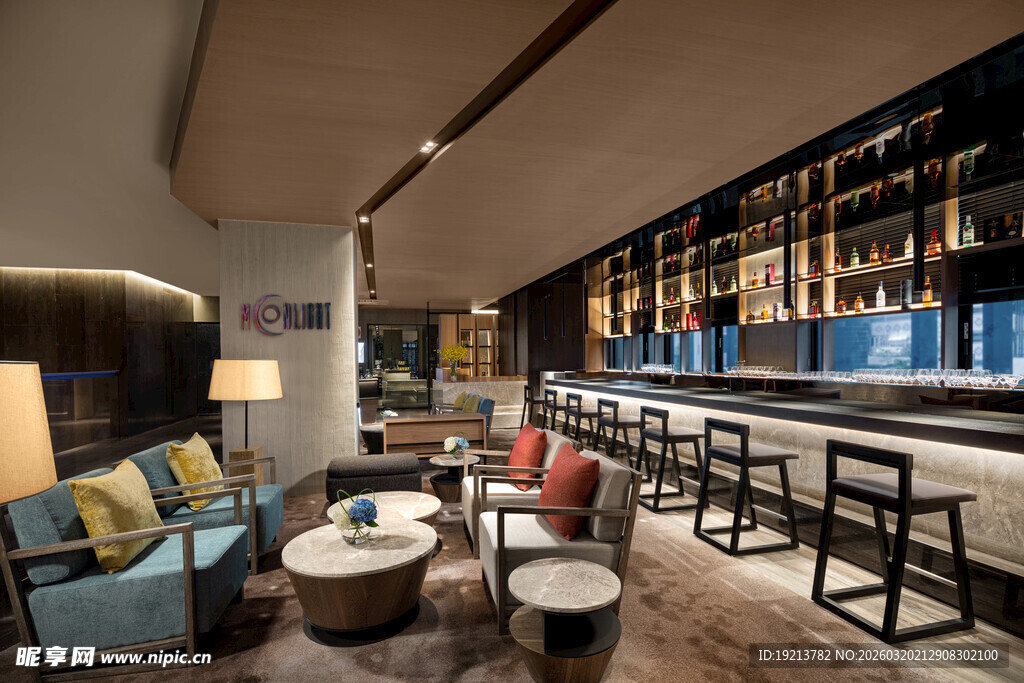 现代时尚酒吧室内场景