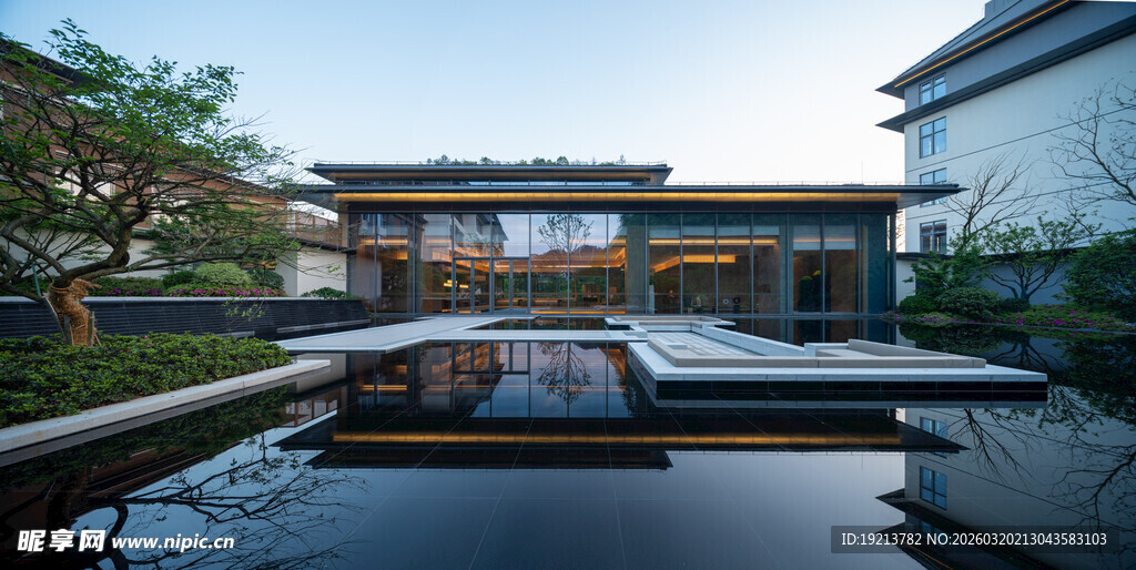 中式庭院水景雅致景观