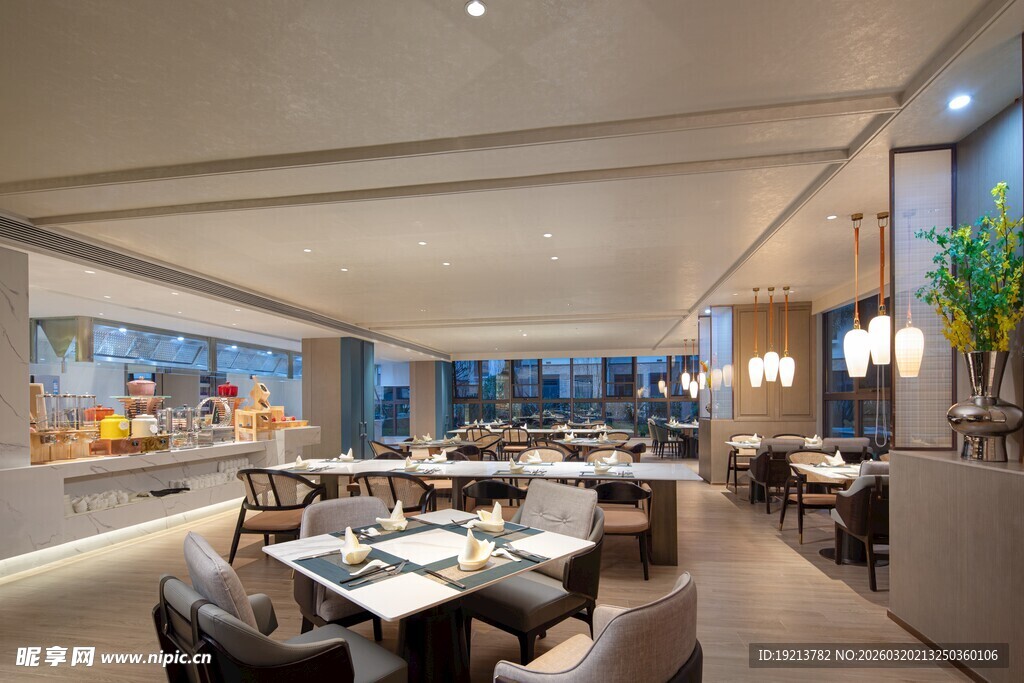现代优雅餐厅室内场景