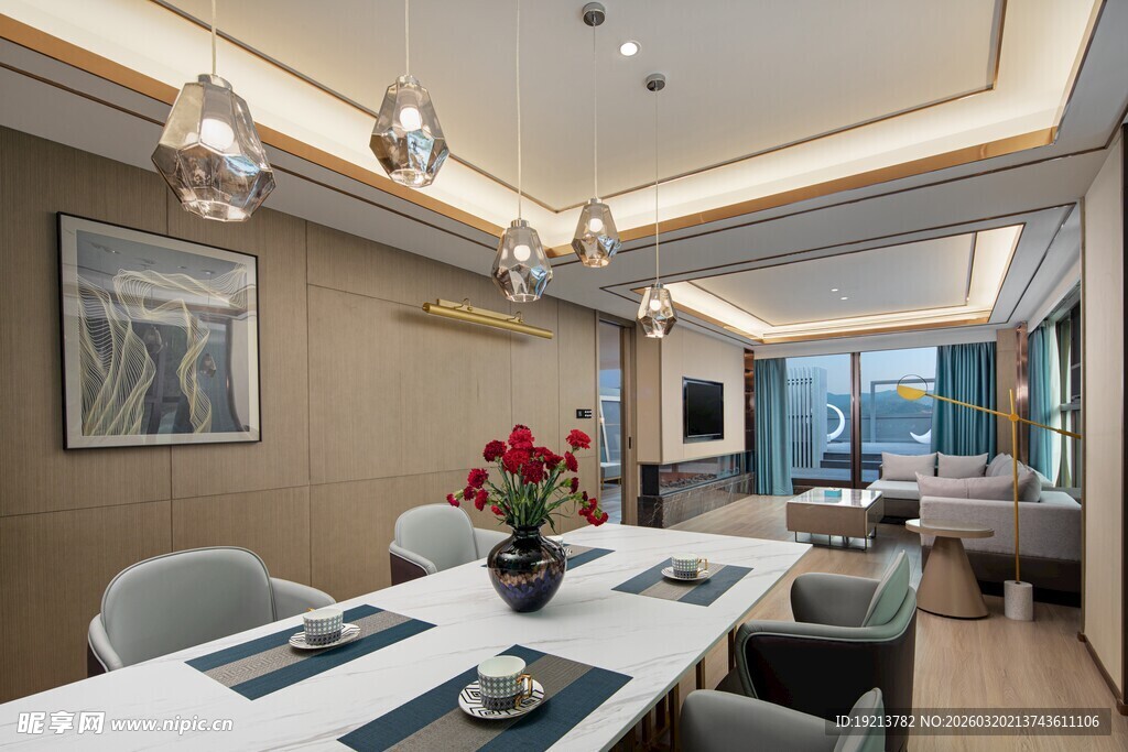 现代简约风餐厅室内景致