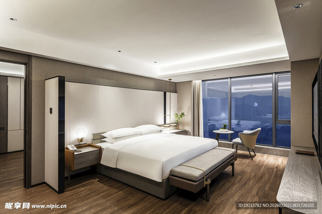 现代豪华卧室全景