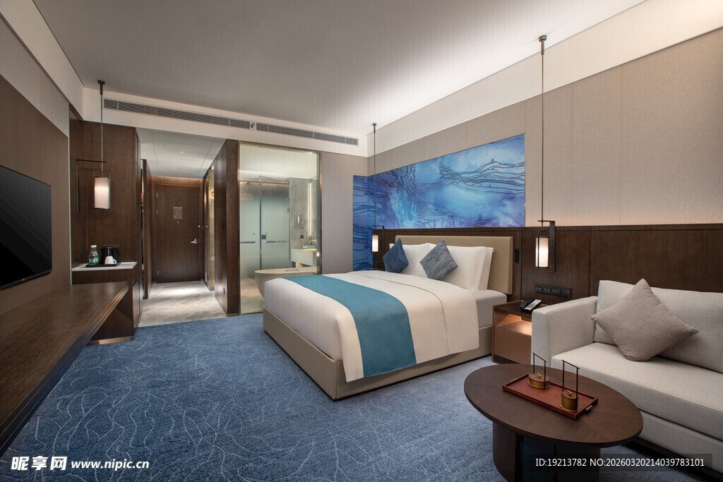 现代豪华酒店客房内部