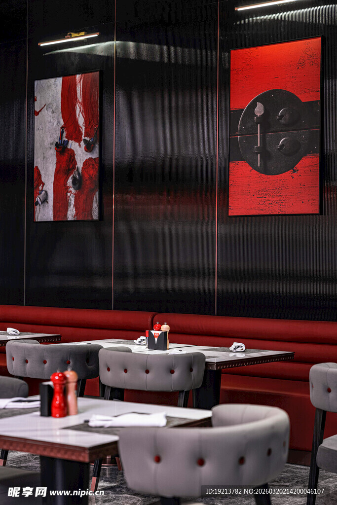 现代风餐厅室内优雅场景