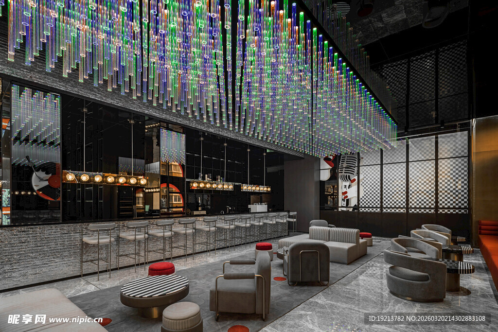 现代时尚酒吧室内场景