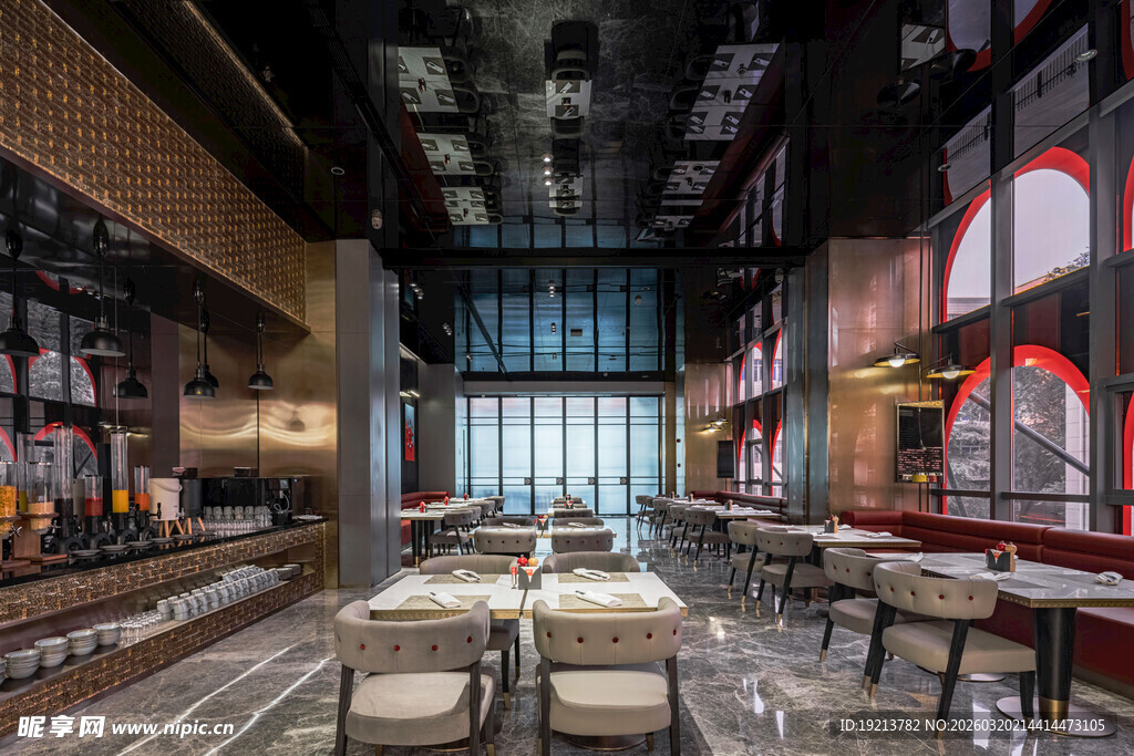 工业风时尚餐厅室内场景