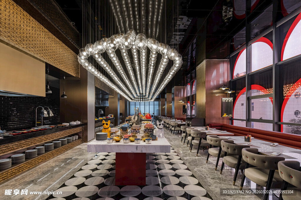 时尚餐厅室内精致场景