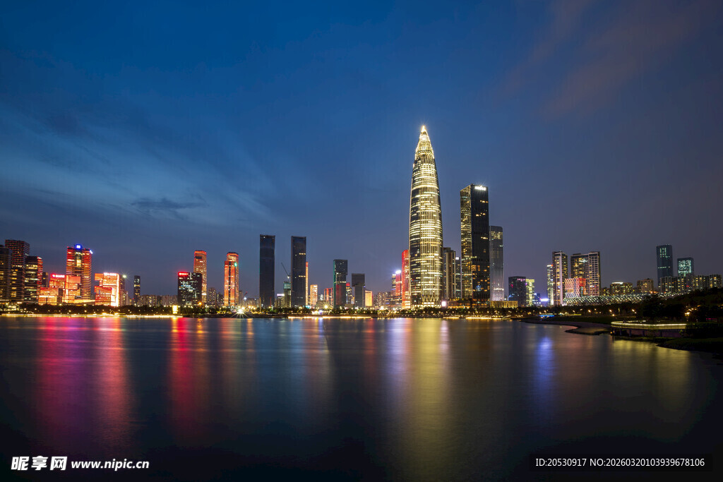 深圳后海现代都市夜景城市建筑天