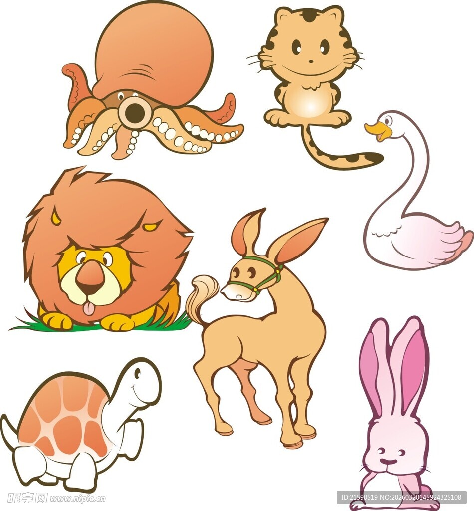 可爱卡通小动物集合