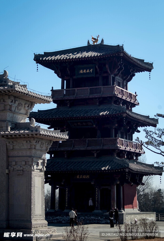 古色古香的多层中式楼阁建筑