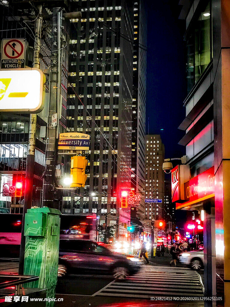 都市夜景繁华街头景象