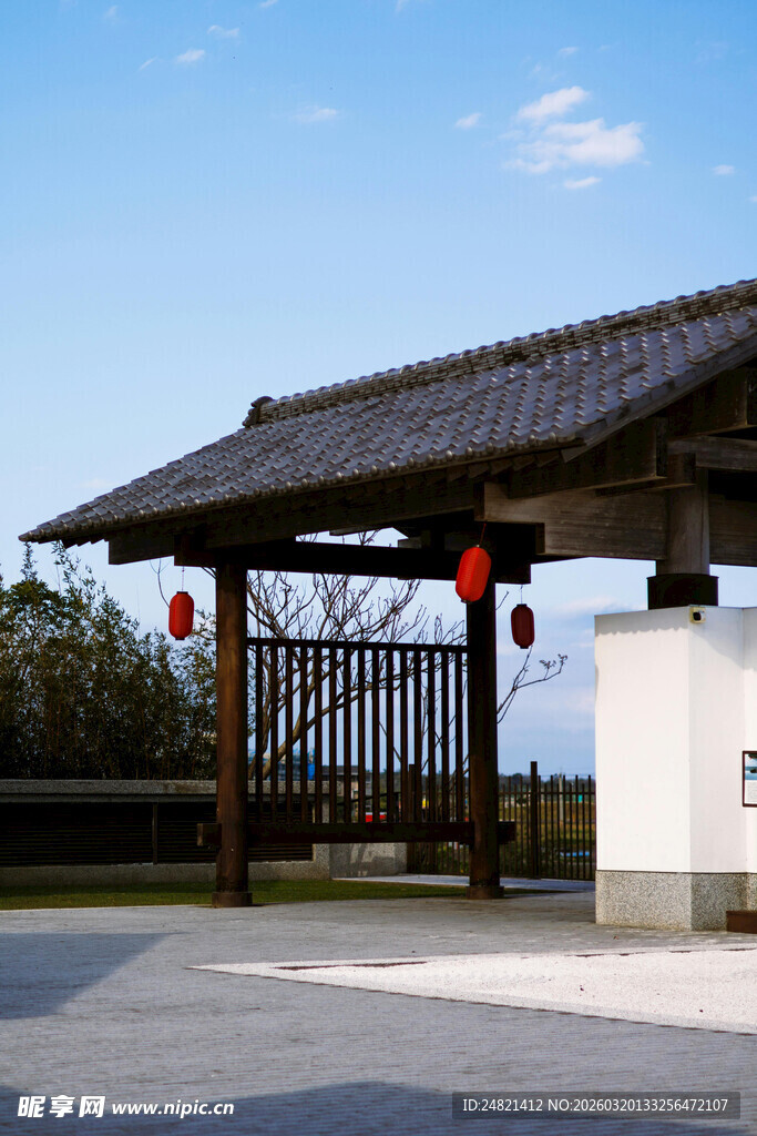 日式传统门楼景观