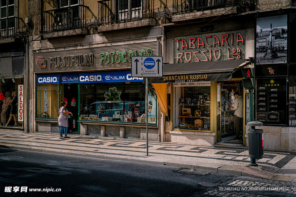 欧洲街头的特色商铺