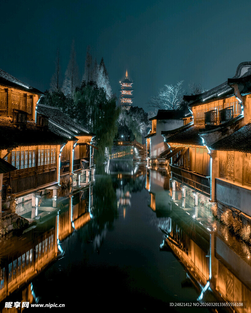 江南水乡夜景