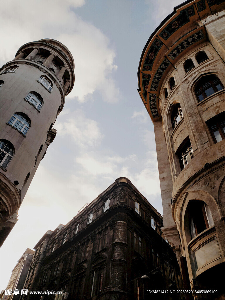 复古风格的城市建筑景观